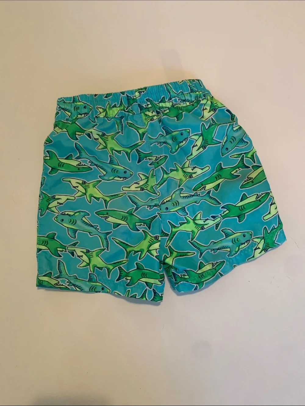 wonder nation Teal & Green Shark Print Swim Trunks